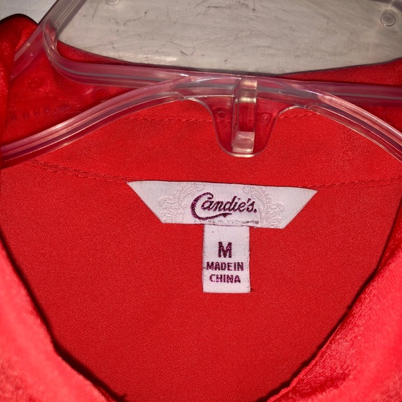 Sheer Coral Long Sleeve Blouse - Picture 3 of 3